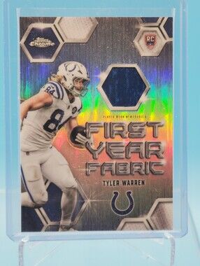 Topps Chrome Rookie Memorabilia Card - White & Navy Tylet Warren Colts